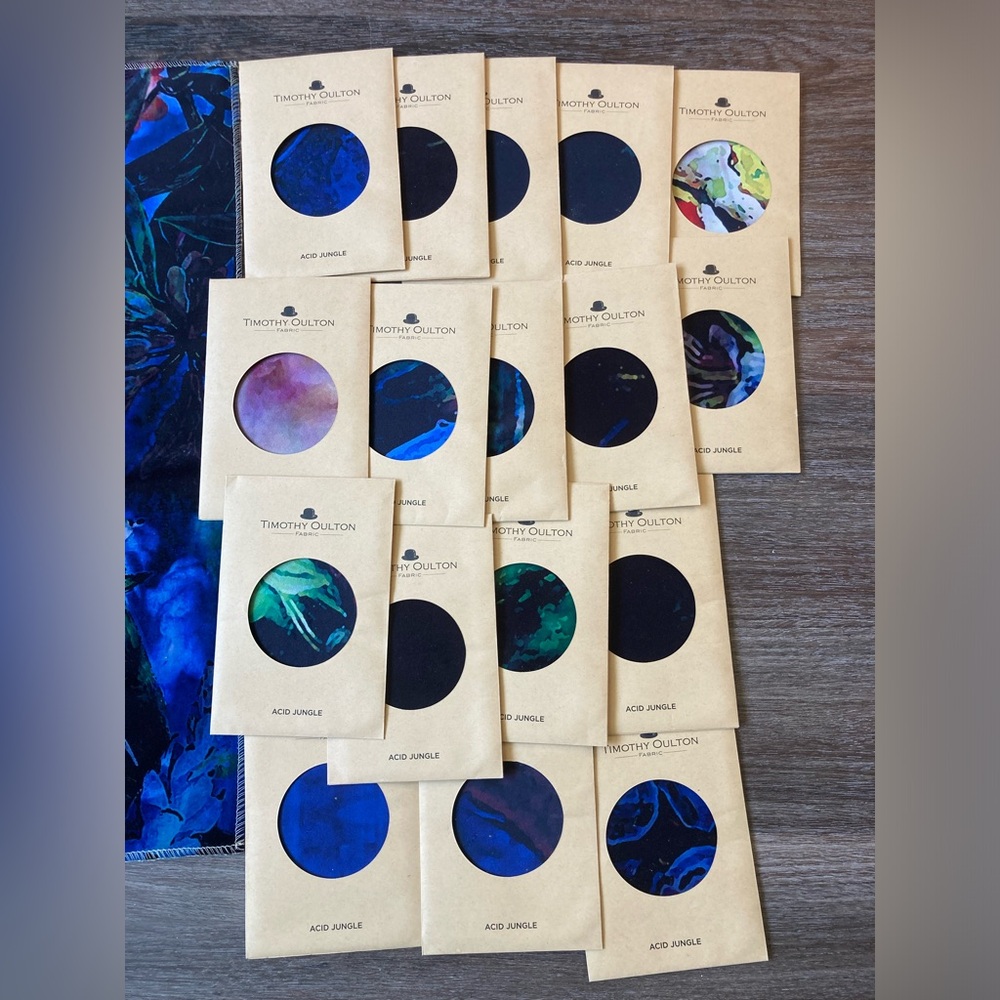 Timothy Oulton Acid Jungle Fabric Swatch Set – Rare Sample Collection 17 pieces